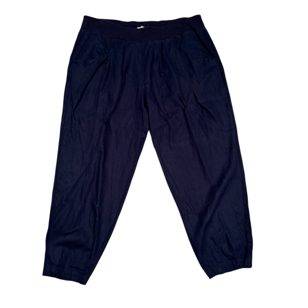 Eileen Fisher systems 100% organic linen pants navy blue size extra large